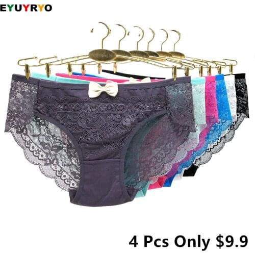 Lace Underwear Women Cotton Briefs Girls Transparent Panties Ladies Sexy Panties Mesh Floral Lingerie Female Seamless Knickers