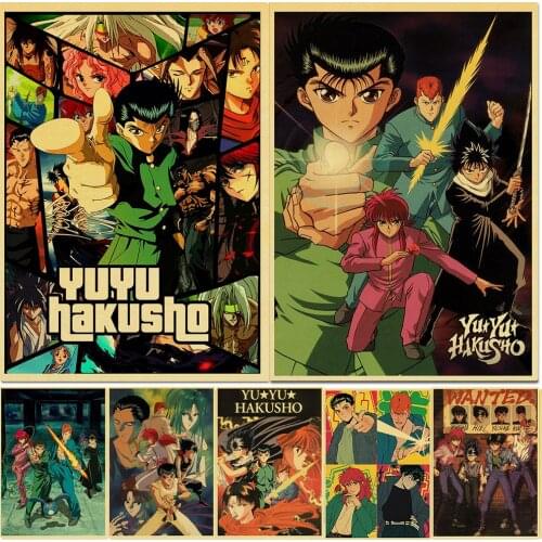 Vintage Anime YuYu Hakusho Kraft paper Poster Home Decal Art Painting Funny Wall Sticker for Coffee House Bar Decor