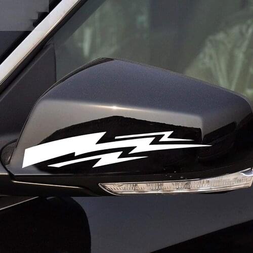 Voroly 2 Pcs Car Side Mirror Reflective Decals 3D Lightning Auto Rearview Stickers Car Body Bumper Stickers Vehicle DIY Vinyl De