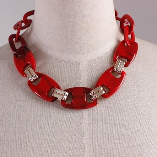 2021 new fashion womens acrylic short chain chain long resin chain necklace large pendant jewelry jewelry gift wholesale