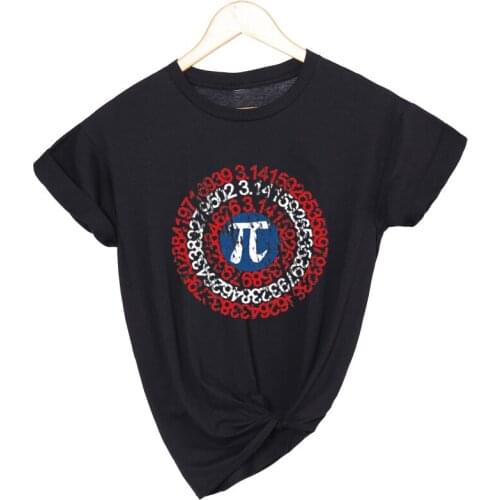 Number Circle Printing Women Summer Loose Tees Casual Plus Size Thin Style Girls Oversize O-Neck Short Sleeves T-ShirtKids Tops