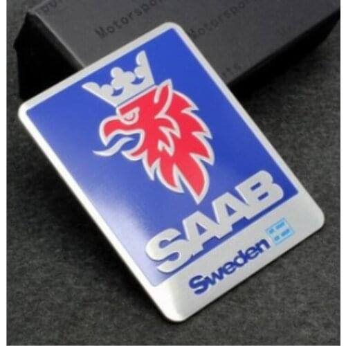 20pcs 3D Aluminum Auto Car saab china USA flag Chrome Badge Stickers Decals for SAAB 9-3 9-5 93 Emblem Sweden LOGO Sticker