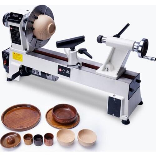 220V / 750W 4 Inch Chuck Variable Speed Mini Wood Lathe Machine with Digital Display Woodworking Lathe