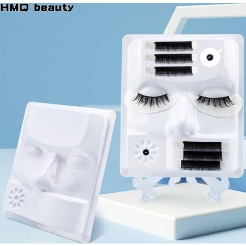 5 in 1Eyelash Extension Practice Tray Glue Gasket Adhesive Pallet Lashes Holder Eyelashes palette Training Display makeup tools