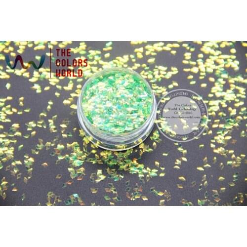 TCR333 American Fantasy Iridescent Light Green Colors Diamond Shape 2MM Size Glitter Spangles for nail art and DIY decoration
