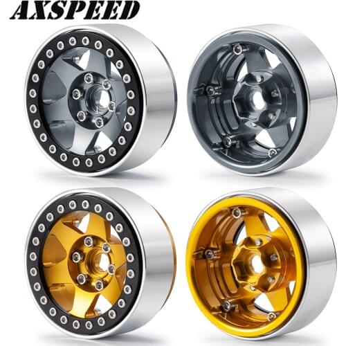AXSPEED 1.9" Beadlock Wheel Rim Metal Wheel Hub for 1:10 RC Crawler Axial SCX10 Upgrade Accessories
