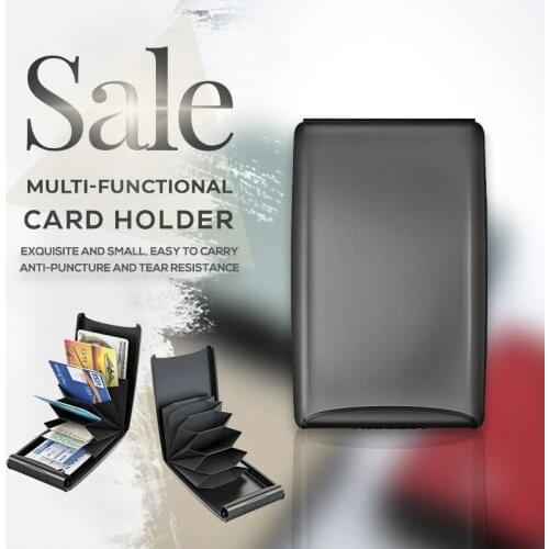 Aluminum Alloy Secure RFID Deposit and Withdrawal Wallet Fashion Men Women Credit Bank Card Business Purses Safe Money Holder