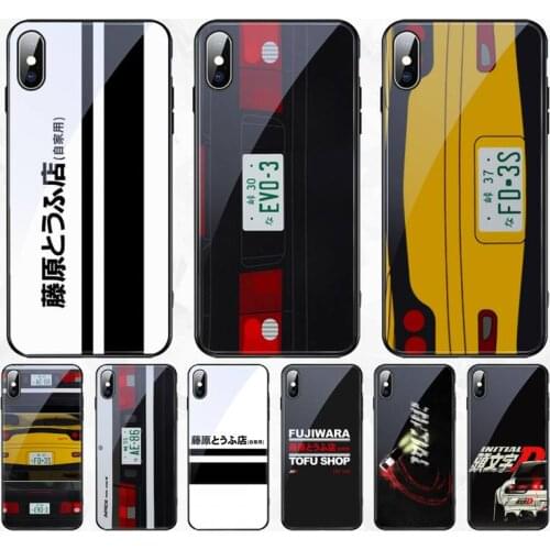 CUTEWANAN INITIAL D AE86 Soft Silicone Phone Case Cover Tempered Glass For iPhone 11 Pro XR XS MAX 8 X 7 6S 6 Plus SE 2020 case