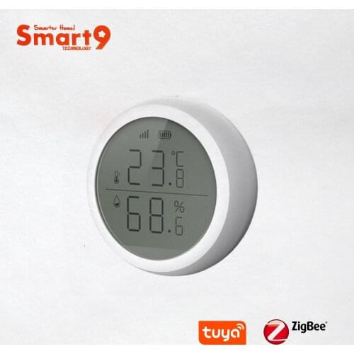 Smart9 ZigBee Temperature and Humidity Sensor With LCD Screen Display working with TuYa ZigBee Hub, Battery Powered Smart Life
