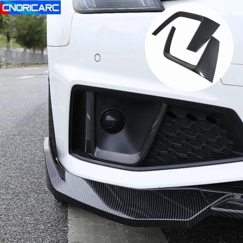 Car Styling Front Fog Lamp Decoration Frame Decals Trim For Audi A4 B9 2019 Front Bumper Exterior Accessories Modified