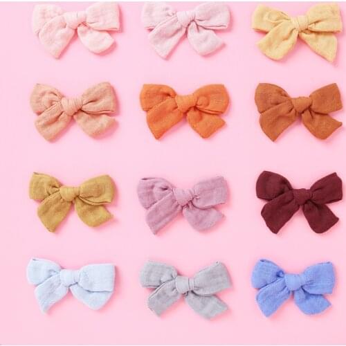 Muslin Baby Girls Hair Clips Candy Color For Children Hair Bows Hairpin Kids Spring Summer Outdoor Barrette Infant Hairgrips