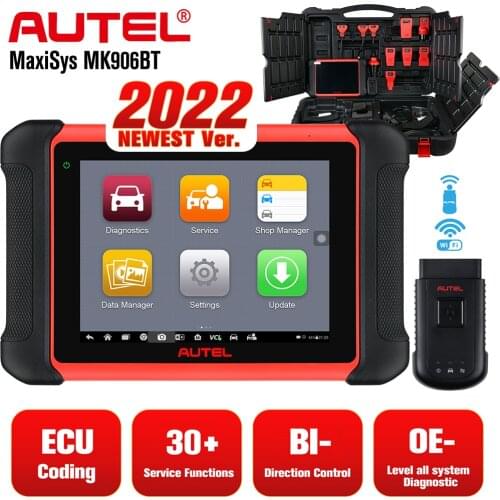 Autel MaxiCOM MK906BT ECU Coding Tablet Scanner Diagnostic Tool OBD2 Car Accessories Wireless Bluetooth Better Than MS906BT