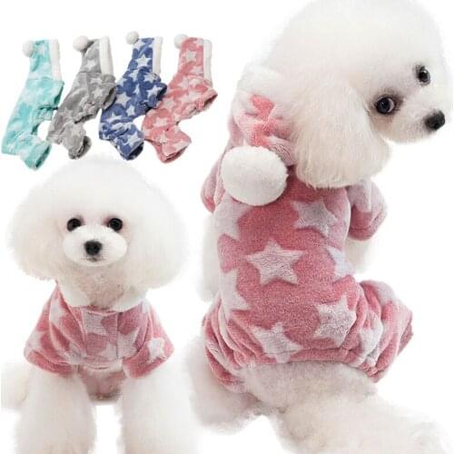 Fleece Dog Jumpsuit Pajamas Soft Warm Pet Clothing Small Dog Clothes Pants Overalls Yorkie Poodle Pomeranian Schnauzer Dog Coat