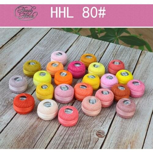 HHL cotton lace line Crochet Tatting Kintting /Shuttle thread NO.80 pink series 10g/roll 168meters thickness 0.2-0.3mm