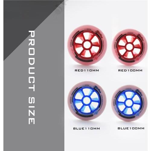 HOOMORE Dual Hardness 65A 87A High Elasticity Rebound Inline Speed Skates Wheel Roller Race 100mm 110mm Track Skating Wheel 6pcs