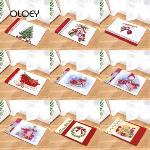 40 * 60cm Merry Christmas Christmas Tree Goose Down Mat Non-slip Carpet Kitchen Living Room Floor Mat Home Decoration Floor Mat