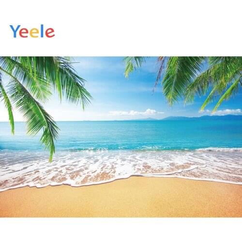 Summer Seaside Palm Tree Tropical Sea Backdrop Newborn Baby Shower Kids Birthday Party Photography Background For Photo Studio