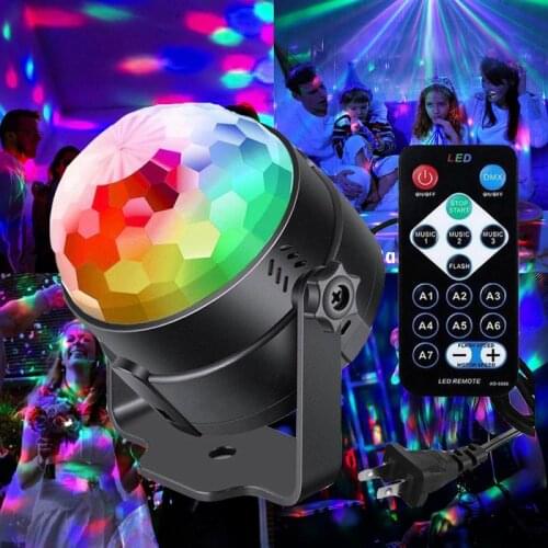 Mini RGB LED Crystal Magic Ball Stage Effect Lighting Lamp Bulb Party Disco Club DJ Light Show Lumiere Dropshipping