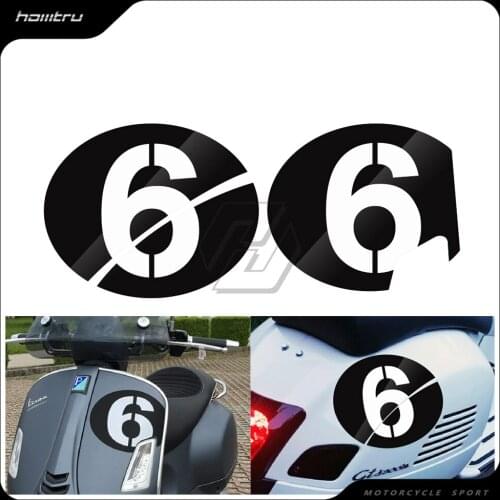 Motorcycle Decals Number 6 Case for Vespa Series 2 Sei Giorni GTS 300 2019 2020