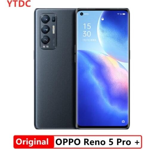 Original OPPO Reno 5 Pro + Plus 5G Cell Phone Snapdragon 865 6.55inch OLED Screen 4500mAh 65W SuperVOOC Charger 50.0MP Camera