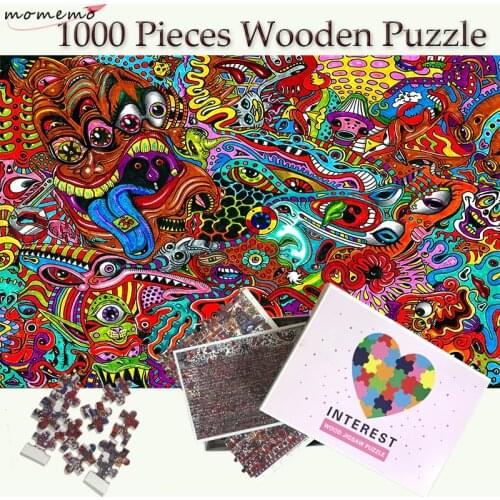 MOMEMO Strange World 1000 Pieces Jigsaw Adult Puzzles Wooden Puzzle Games Colorful Art Painting 1000 Pieces Puzzle Home Decor