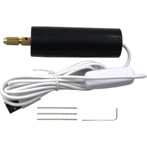 Portable Mini Electric Hand Drill Micro USB Small Drill Chuck Tools with 3pc Bits