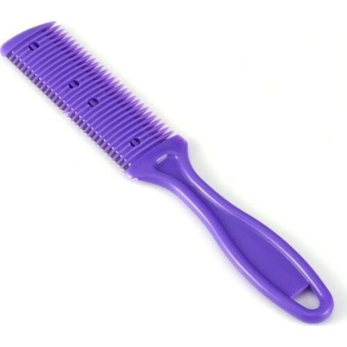 Professional Portable Hairdressing Dual Side Cutting Slim Haircuts Blade Beauty Salon Home Hairdressing Hair Trimmer Comb Purple