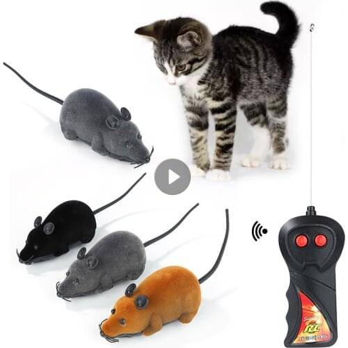 RC Mice Cat Toys Remote Control False Mouse Novelty RC Cat Funny Interactive Rat Toy Electronic Mouse Cat Toys Pet Accessories