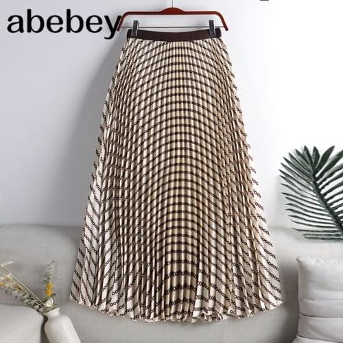 New 2021 Vintage Floral Printed Tulle Pleated Mi-long Women Skirts High Waist Loose Female Umbrella Skirts Spring Summer