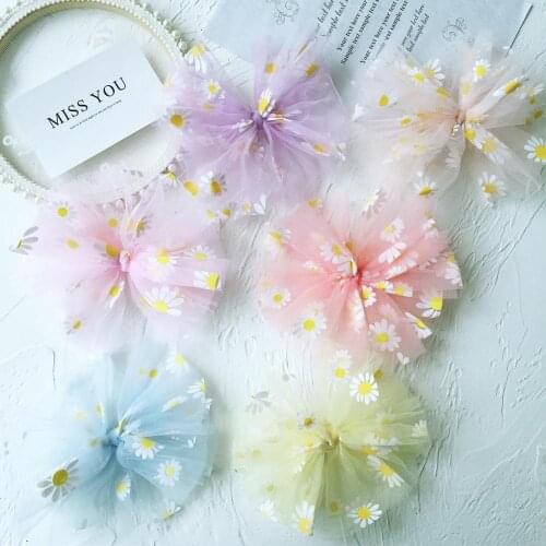10*13cm 6pcs/lot Small daisy bowknot for DIY Handmade Children Hair Accessories and baby sock decoration