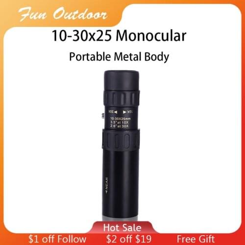 10-30x25 Zoom Monocular Telescope Metal Monocular High Quality Optics Material Lll Night Vision Telescope Outdoor Dropshipping