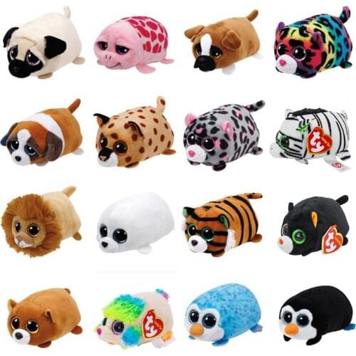 10cm Ty Big Eye Plush Animal Toys Dog Koala Leopard Tiger Dragon Phone Wipe Screen Clean Doll Kid Toy Gifts