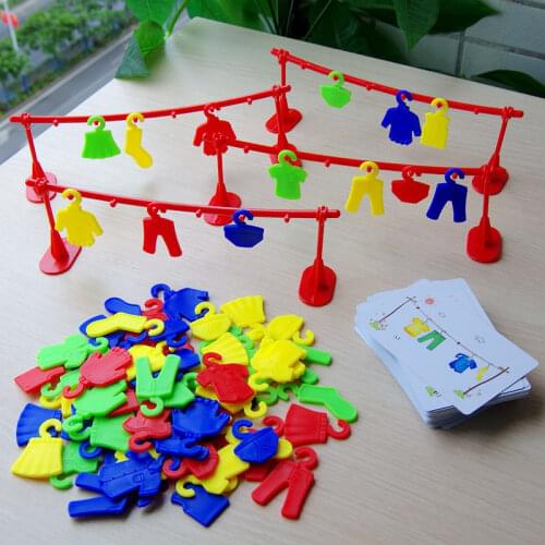 155PCS Montessori Rainbow Clothes Drying Game Logical Thinking Training Color Sorting Toys Kid Montessori Educational Baby Toy