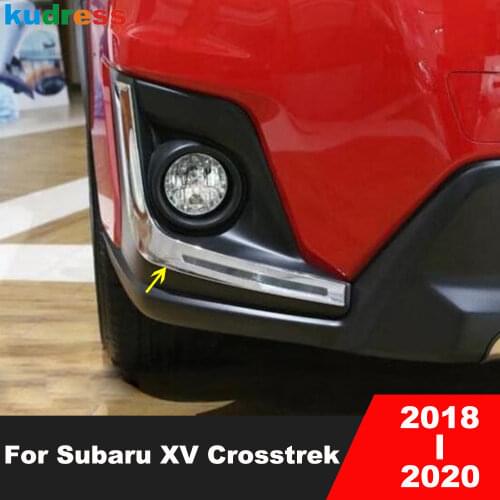 For Subaru XV Crosstrek 2018 2019 2020 ABS Chrome Front Foglight Eyebrow Cover Trim Fog Lamp Eyelid Strip Car Accessories 2pcs