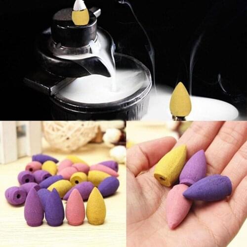 40Pcs Mini Incense Air Purification Buddhism Nice Smell Smoke Back-flow Cone Shaped Incense Cones Scent Aromas Spice Home Decor