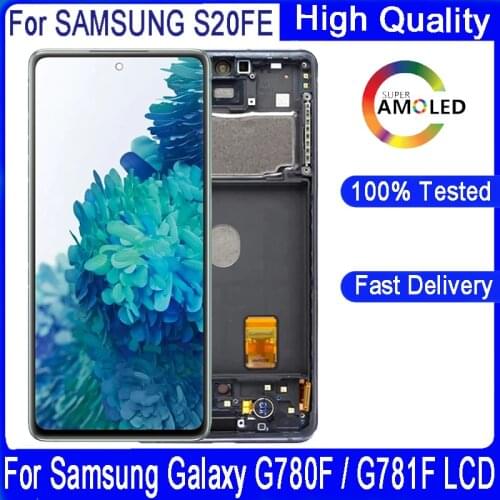 6.5“AMOLED LCD For SAMSUNG Galaxy S20 Fan Edition G780F G781F S20 FE 5G S20 Lite LCD Display Touch Screen Digitizer Assembly