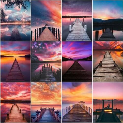 Scenery Bridge Diamond Painting DIY 5D Cross Stitch Full Square/Round Diamond Embroidery Mosaic Home Decoration