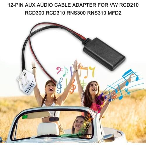 Car AUX Audio Cable Adapter 12-Pin Plug Radio BT MP3 Fit for VW RCD210 RCD300 RCD310 RNS300 RNS310 MFD2 Car Accessories