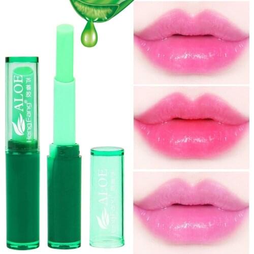 Aloe Vera Lip Balm Moisturizer Nutritious Colored Lip Balm Protect Magic Temperature Color Changing Lipstick Lipbalm Makeup