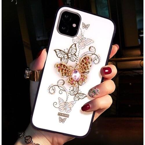 Inlaid Diamond Cases Funda IPhone 11 12 Mini Pro 7 8 Plus Coque Iphones Xs Max X Xr Se2020 6s Phone Accessories Back Cover