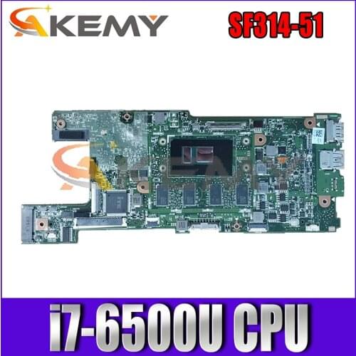 For ACER Aspire SF314-51 i7-6500U Notebook Mainboard CA4DB_10L MAIN BOARD REV.2.0 PCB MADE Laptop Motherboard