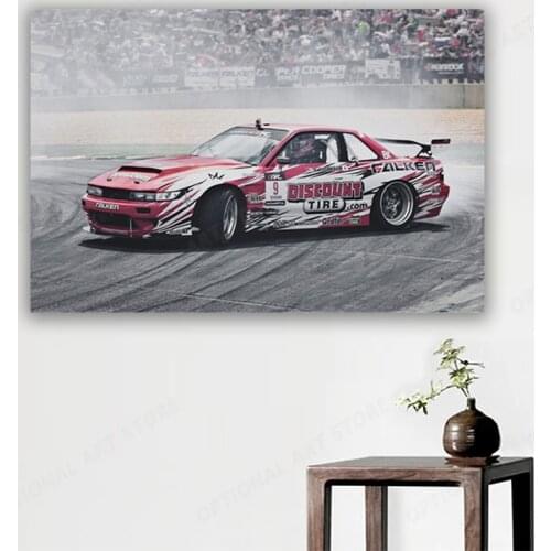 Drifting silvia s13 jdm sport cars custom tuning fanart living room home wall art decor Camvas poster