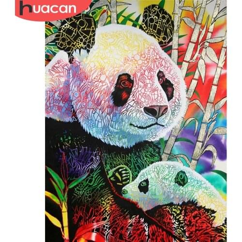 HUACAN Diamond Painting Panda Pictures Rhinestone Diamond Embroidery Animal Full Square Drill Diamond Mosaic Decor For Home