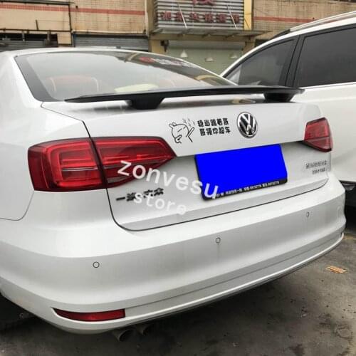 Use For Volkswagen Jetta MK6 2018-2012 Year Spoiler ABS Plastic Carbon Fiber Look Rear Trunk Wing Car Body Kit Accessories