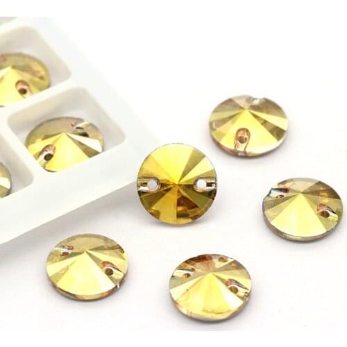 Flat Back Rivoli Sew On Rhinestones Round Crystals Strass Loose Rhinestones For Clothes Bags Clothing Garments Crafts Stones