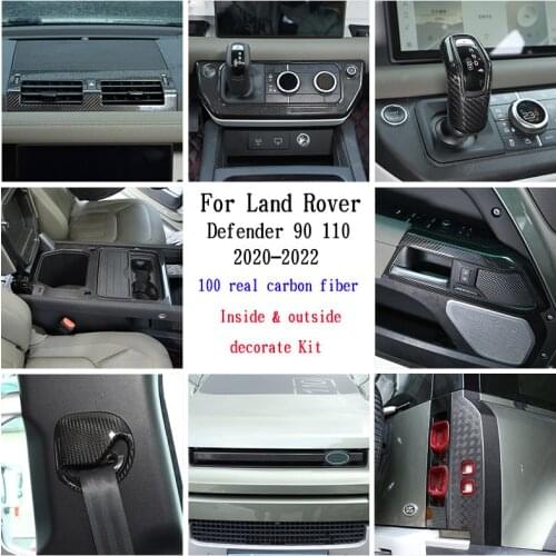 For Land Rover Defender 110 2020-2021 Real carbon fiber Car center console air outlet decorative frame Stickers Car Accessories