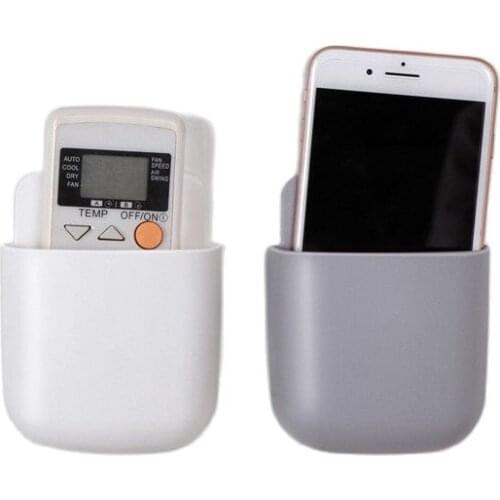 1pcs Storage Box Remote Control Air Conditioner Storage Case Mobile Phone Plug Holder Stand Container Wall Mounted Organizer