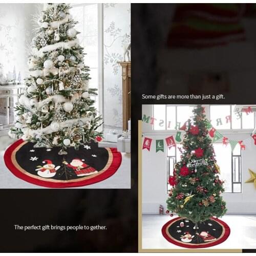 Christmas Tree Skirt 48-Inch Large Sized Invisible Clasp Design Xmas Tree Mat Holiday Decorations