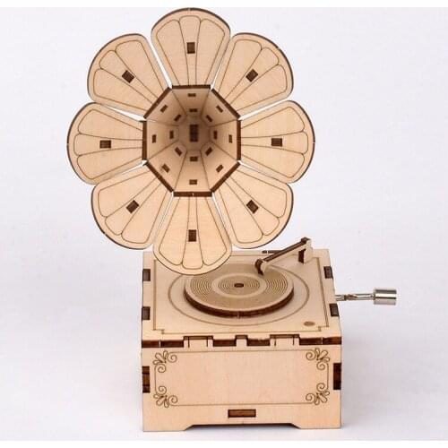 International Childrens Day gifts DIY cabin jigsaw puzzle hand music bell wood furnishings educational products birthday gift