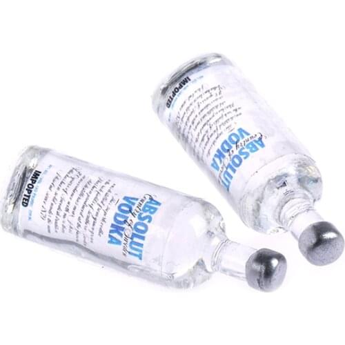 2PCs 1:12 Scale Dollhouse Miniature Toy Wine Bottle Doll Food Kitchen Living Room AccessoriesSimulation Wine bottle
